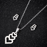 Collares de acero inoxidable con forma de corazón para mujer