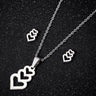 Collares de acero inoxidable con forma de corazón para mujer