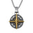 JWM Mens Pendants Necklaces Jewelry for Adults with 23.6 Stainless Steel Square Pearl Chain (022-Golden Compass Necklaces) - Lootquake
