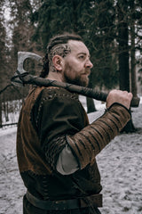 Viking leather bracers