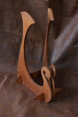 Wooden helmet stand "Drakkar"
