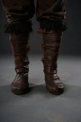 Assassin leather low boots + greaves with fur
