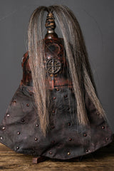 Larp leather helmet