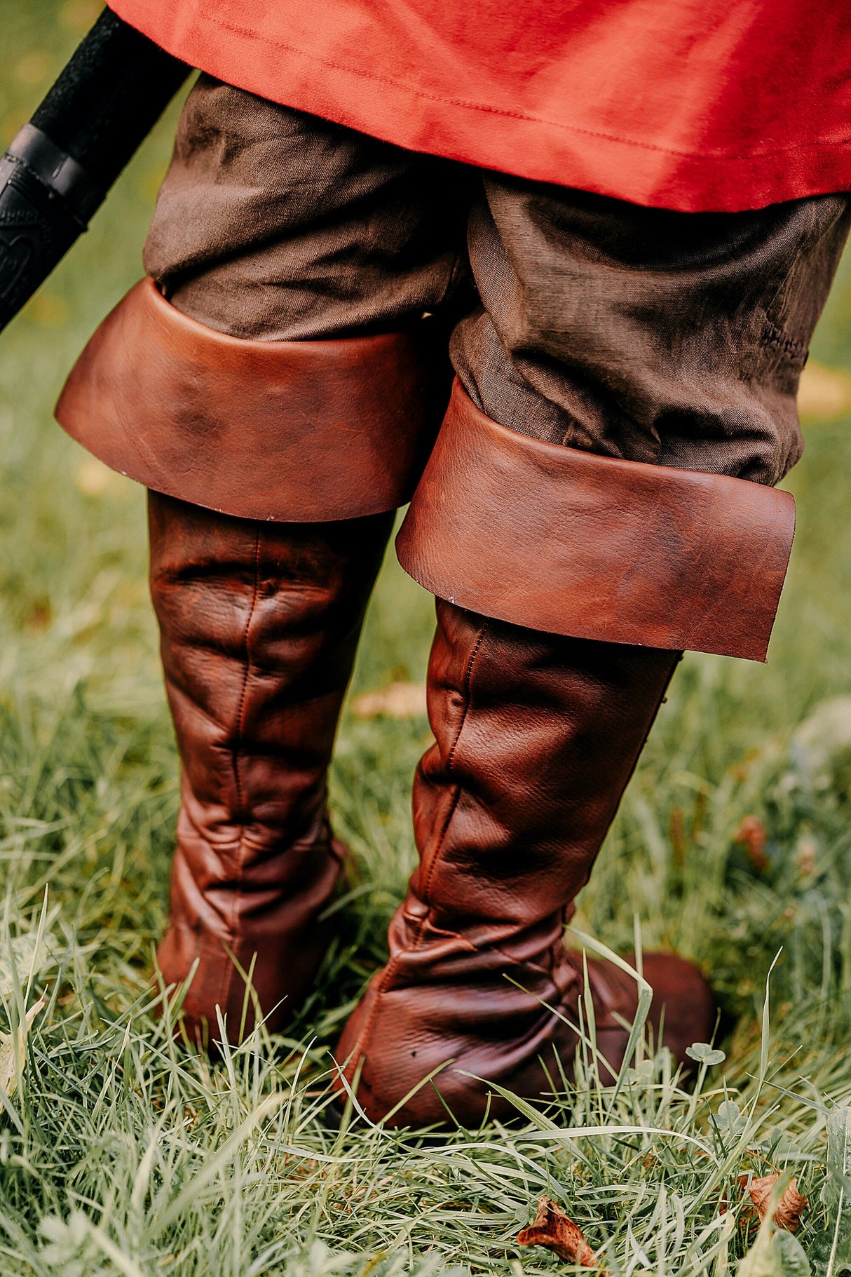 Medieval leather high boots