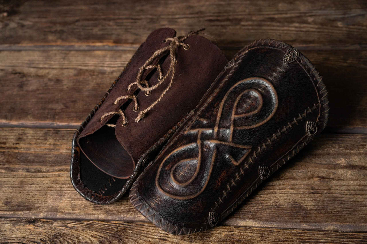 Viking leather bracers