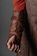 Medieval leather bracers for Larp