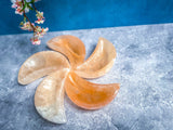 4" PEACH Selenite MOON Bowl