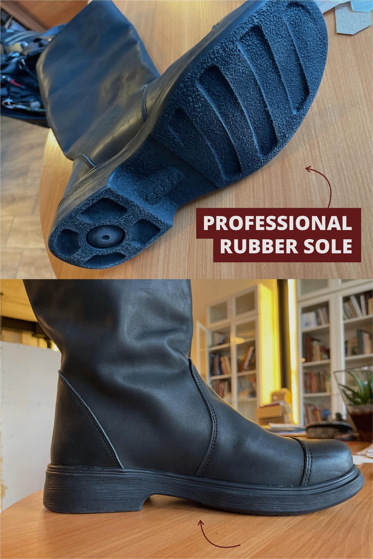 Red High Leather Boots "Aragorn"