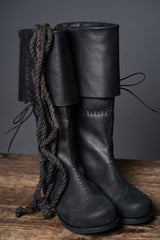 Black High Leather Boots "Aragorn"