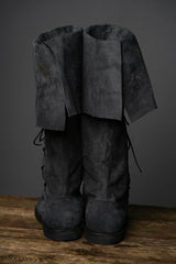 Medieval Black Suede Boots "Ranger"