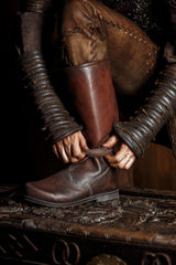 Brown High Leather Boots "Ragnar"