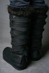 Assassian Black Boots with fur / boots set