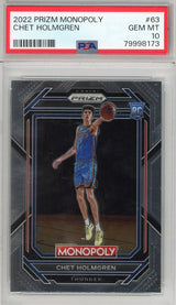Graded 2022 Panini Prizm Monopoly Chet Holmgren #63 Rookie RC Basketball Card PSA 10 Gem Mint