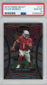 Tarjeta de fútbol Kyler Murray #113 Rookie RC de Panini Select, clasificada en 2019, PSA 10 Gem Mint