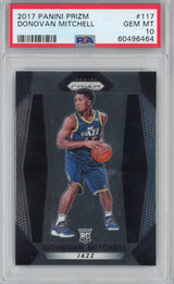 Graded 2017-18 Panini Prizm Donovan Mitchell #117 Rookie RC Basketball Card PSA 10 Gem Mint