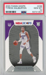 Tarjeta de baloncesto Tyrese Haliburton #238 Rookie RC de Panini Hoops, clasificada 2020-21, PSA 10 Gem Mint