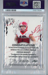 Tarjeta de fútbol americano de novato RC autografiada Stetson Bennett #SB1 #/274, calificada como destacada en los playoffs de Leaf College de 2023, PSA/DNA 10 Gem Mint Auto Grade 9
