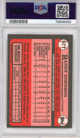 Tarjeta de béisbol de novato Randy Johnson #57T de Topps Traded de 1989, clasificada y modificada, PSA 10, Gem Mint
