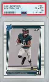 Graded 2021 Panini Donruss DeVonta Smith #261 Rookie RC Football Card PSA 10 Gem Mint