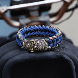 Indian Warrior Brass Skull Paracord Bracelet