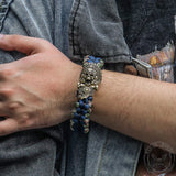 Indian Warrior Brass Skull Paracord Bracelet