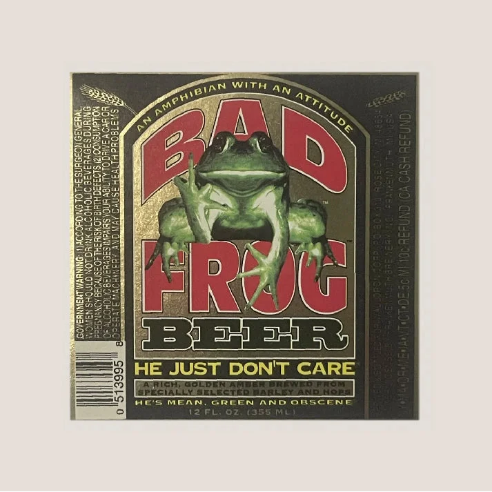 Infamous Vintage Bad Frog Beer Label Banned in 8 States