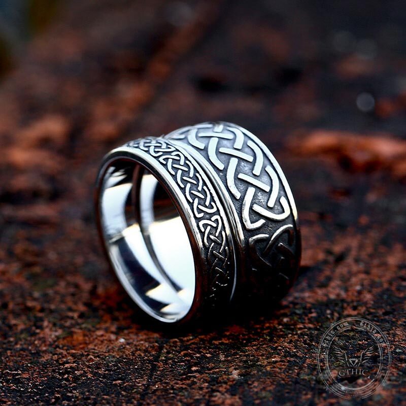 Anillo vikingo de acero inoxidable Claddagh irlandés