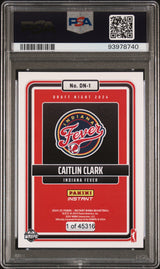 Graded 2024 Panini Instant WNBA Caitlin Clark #DN1 Draft Night Rookie RC Basketball Card PSA 9 Mint