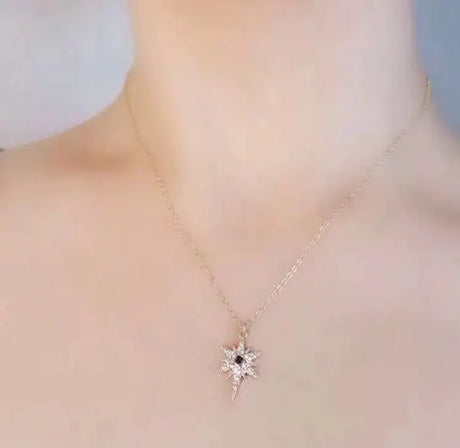 Gold-Plated Zircon Devil Eye and Star Cross Necklaces - Lootquake