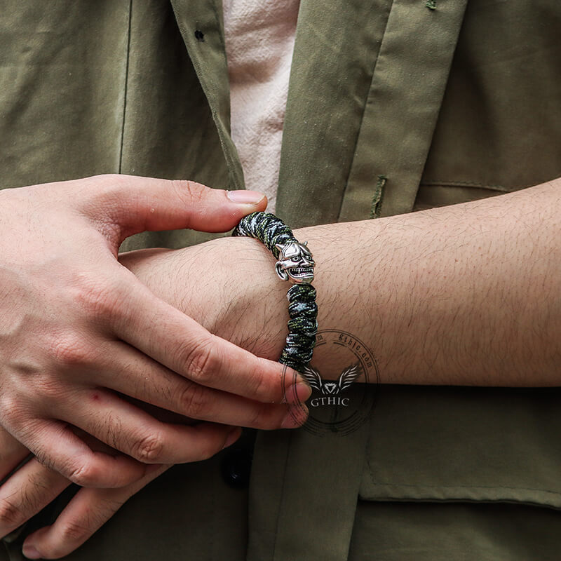 Pulsera de paracord japonesa de aleación Oni de 7 núcleos