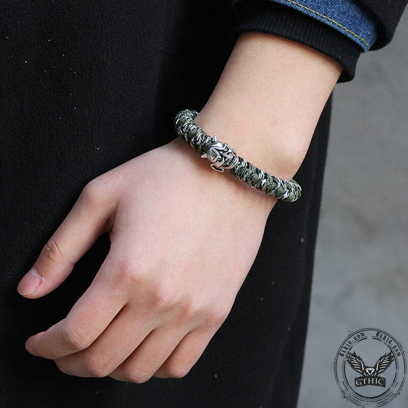 Pulsera de paracord japonesa de aleación Oni de 7 núcleos