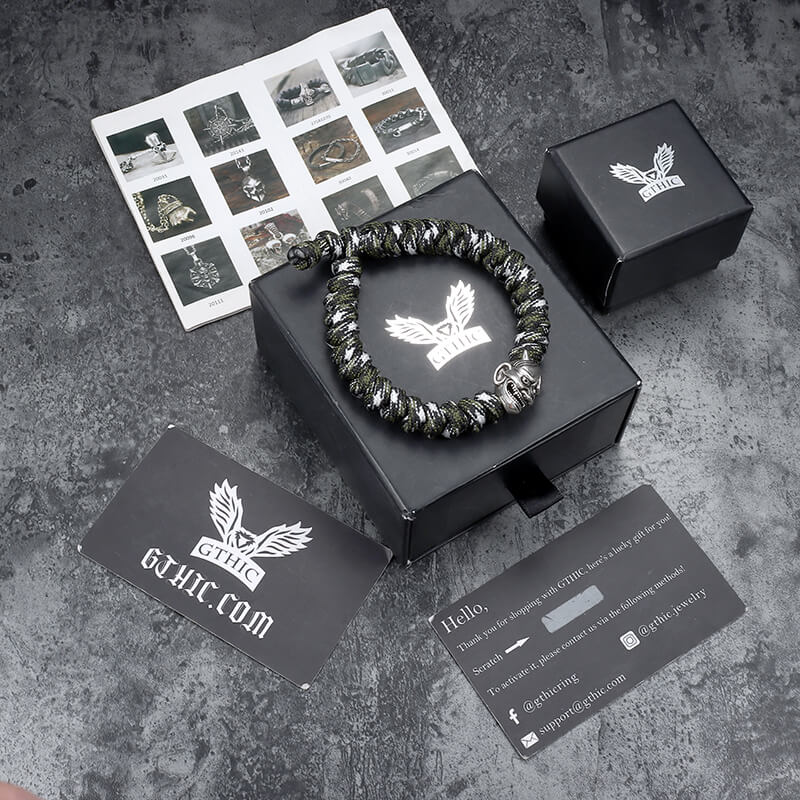 Pulsera de paracord japonesa de aleación Oni de 7 núcleos