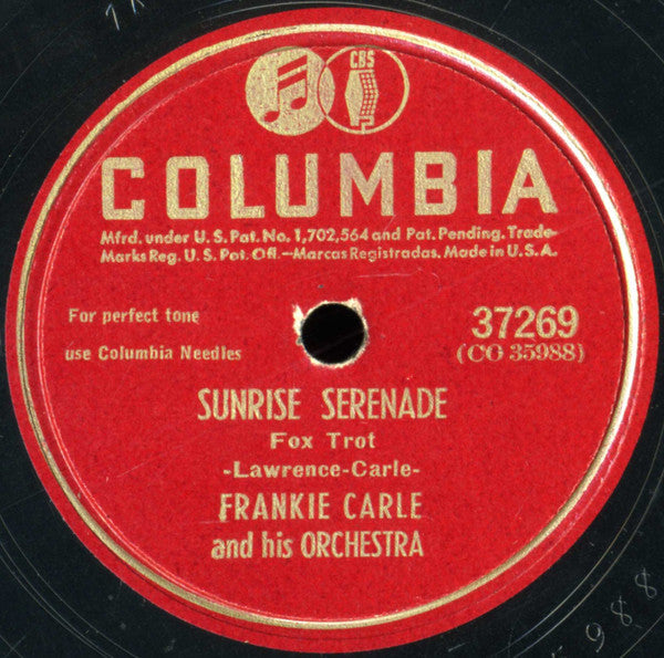 Carle Boogie / Sunrise Serenade *78 RPM* | Excelente (EX) Genérico