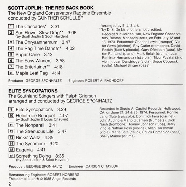 The Red Back Book · Elite Syncopations (CD) | Near Mint (NM) Near Mint (NM)