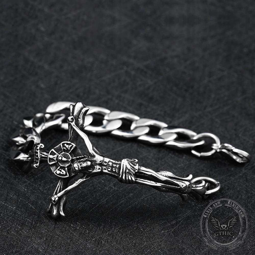 Jesus' Suffering Cross Stainless Steel Bracelet