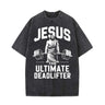 Jesus The Ultimate Deadlifter Vintage Washed T-shirt