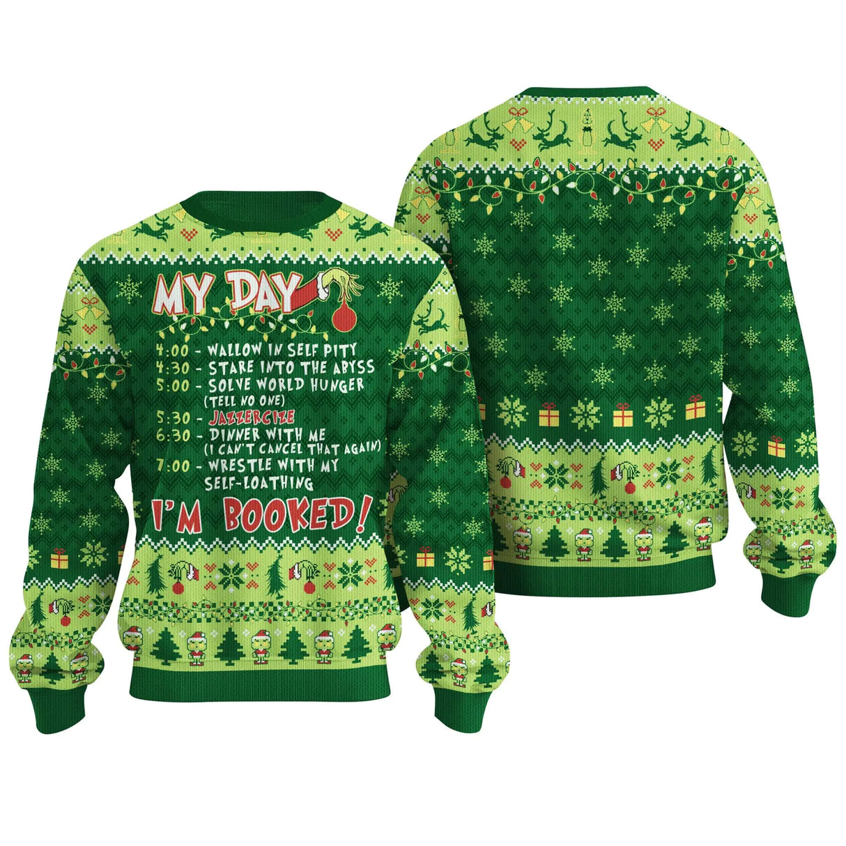 My Day Im Booked Ugly Sweater Christmas - Christmas Schedule Ugly Christmas Sweater - Knitted Unisex Movie Christmas Sweaters - Xmas Ugly Sweaters For Men - Women Ugly Sweater For Christmas (XL)