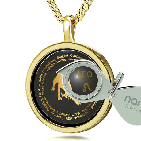 Leo Necklaces for Lovers of the Zodiac 24k Gold Inscribed - Lootquake