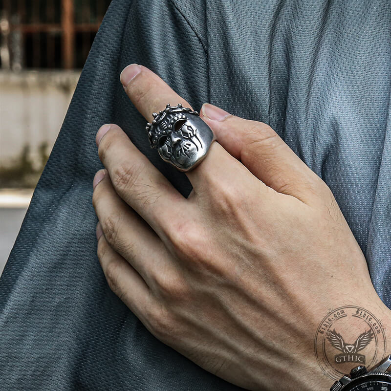 Joey Mask Stainless Steel Slipknot Ring