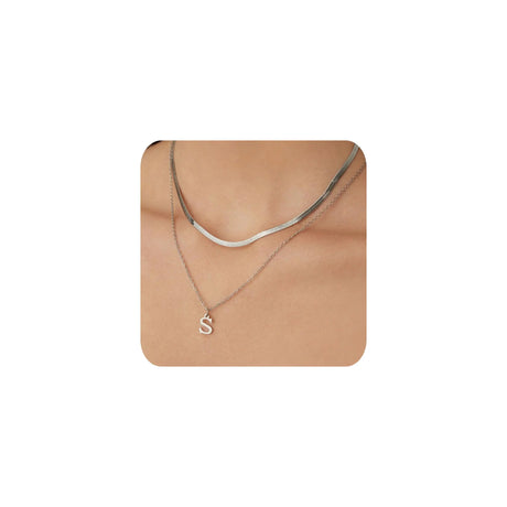 POWER WING Womens Necklaces Trendy Necklaces S Necklace Silver Herringbone Necklace For Women S Initial Necklace Silver Necklace - Lootquake