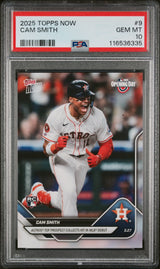 Tarjeta de béisbol RC Cam Smith #9 Rookie de Topps Now, calificada en 2025, PSA 10 Gem Mint