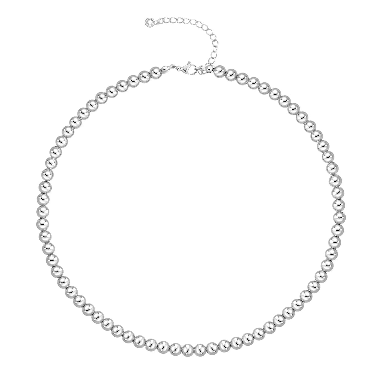 Silver Beaded Necklaces for WomenSilver Plated Dainty Choker NecklaceLightweight Hollow Ball Bead Chain Necklace Adjustable length Chunky Silver Necklaces for Women Trendy Christmas Birthday Gift - Lootquake