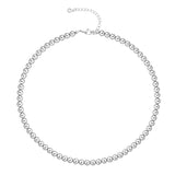 Silver Beaded Necklaces for WomenSilver Plated Dainty Choker NecklaceLightweight Hollow Ball Bead Chain Necklace Adjustable length Chunky Silver Necklaces for Women Trendy Christmas Birthday Gift - Lootquake