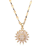 Elevate Your Style with Our Double-layer Rotatable Sunflower Necklaces - Lootquake