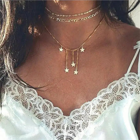 Layered Crystal Pendant Necklaces for Men and Women - Lootquake