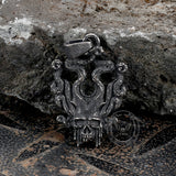 Kraken Octopus Stainless Steel Skull Pendant