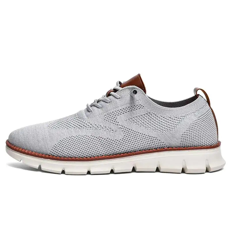 Breeze Shoes for Men Comfortable Dress Shoes for Men Oxfords Lace-Up Lightweight Casual Walking Shoes Mens wearbreeze Shoes Breeze Urban Shoes Breathable Upper Grey - Lootquake