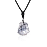 RJINGSHI Natural Clear Quartz Raw Stone Necklace Clear Quartz Jewelry Handmade Necklaces Crystal Necklaces Gemstone Necklace for Men for Women Gifts - Lootquake