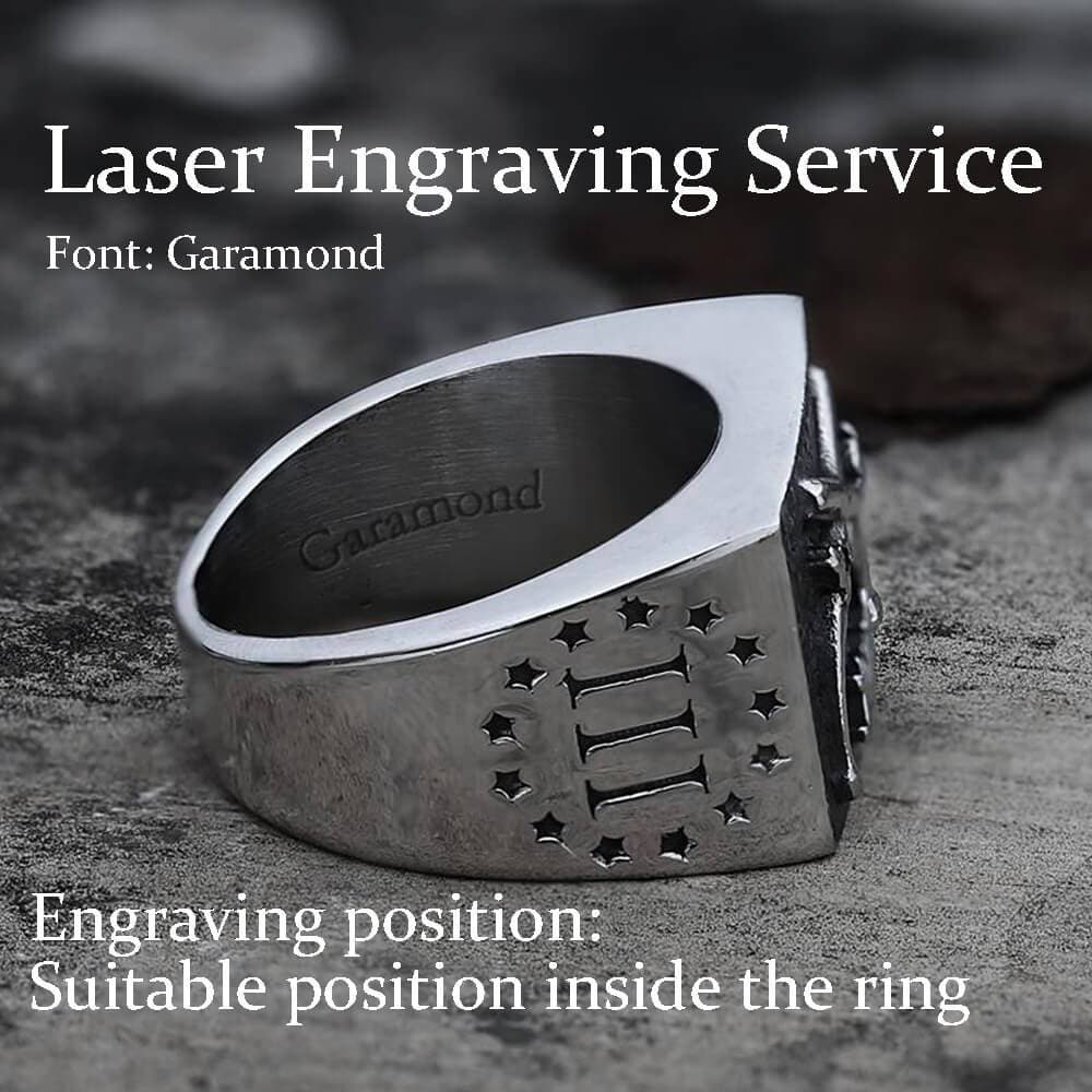 Rock Symbol Stainless Steel Skull Ring
