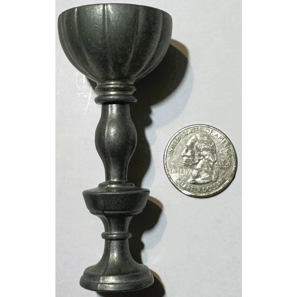 Late 19th Century Dark Pewter Fluted Miniature Goblet Collectible
